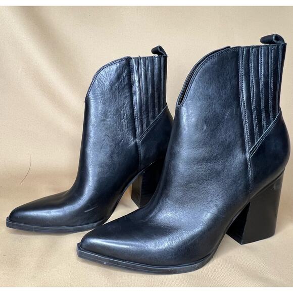 Marc Fisher Ommie Black Block Heel Ankle Bootie 9 New - Picture 7 of 10